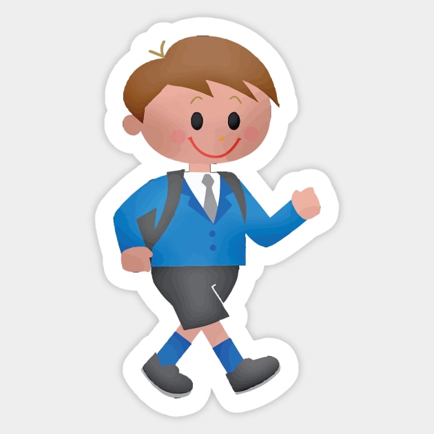 Handsome Schoolboy in A Classy Uniform Sticker by CoolFactorMerch